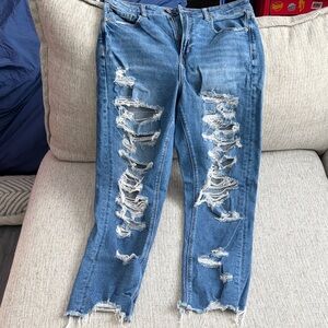 American Eagle Outfitters Ripped Blue Mom Jeans